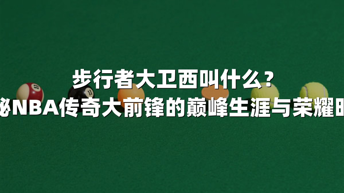 步行者大卫西叫什么？揭秘NBA传奇大前锋的巅峰生涯与荣耀时刻