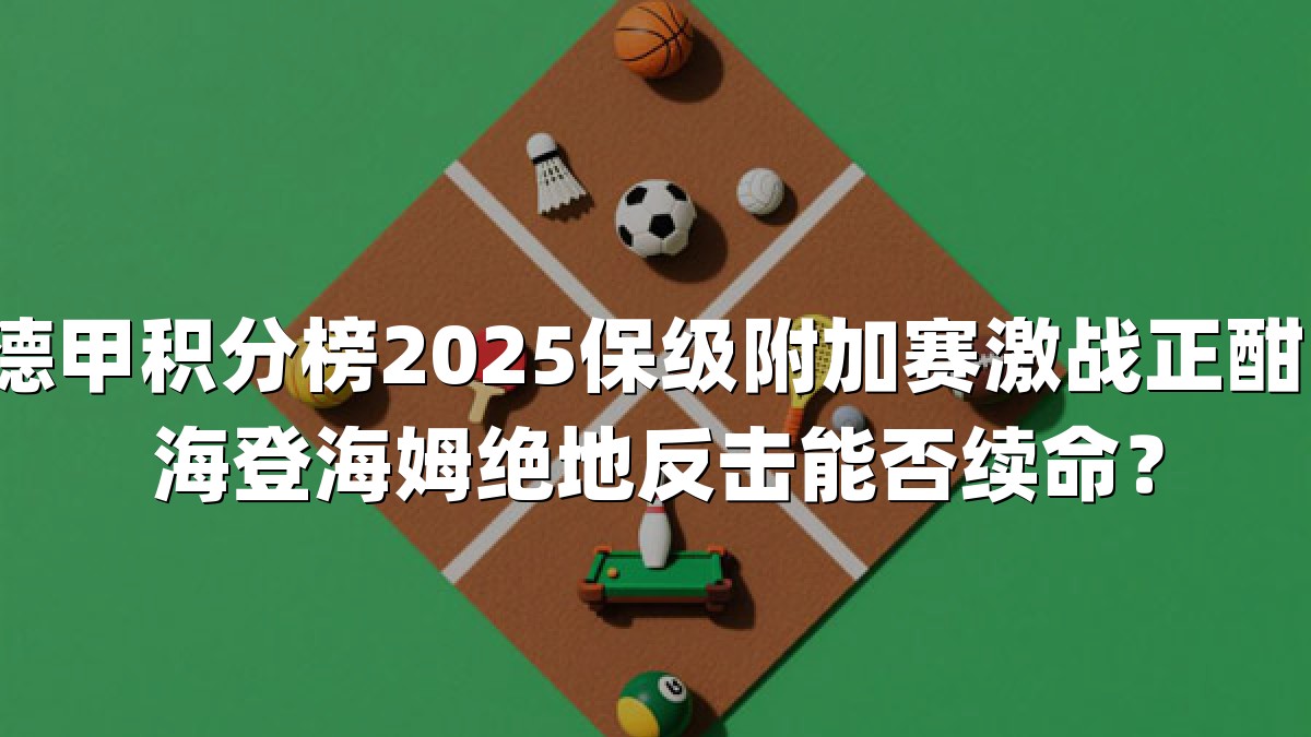 德甲积分榜2025保级附加赛激战正酣：海登海姆绝地反击能否续命？